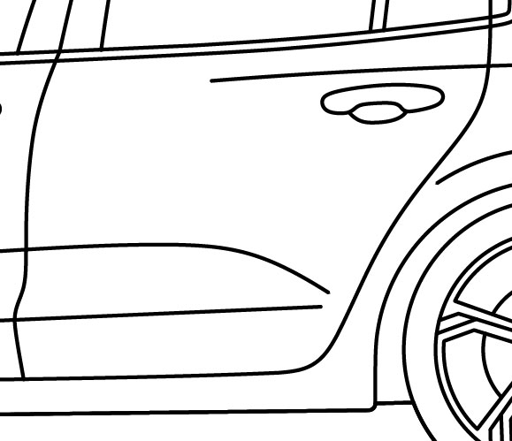 Rear driver door zone